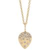 Diamond Scatter Flush Set Teardrop Pendant in Matte Yellow Gold, 18"