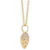 Diamond Scatter Flush Set Teardrop Pendant in Matte Yellow Gold, 18"