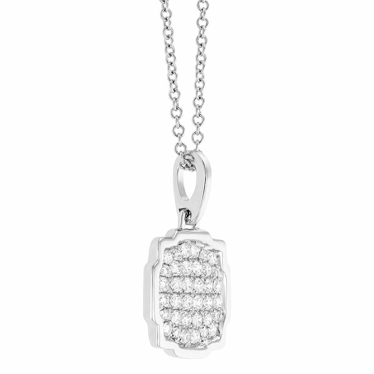 Frederic Sage Diamond Pavé Modern Quatrefoil Pendant in White Gold, 18