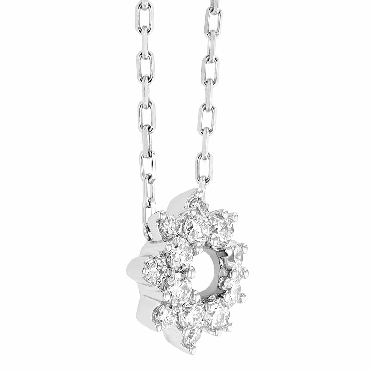 Frederic Sage Diamond Open Sunburst Necklace in White Gold, 18