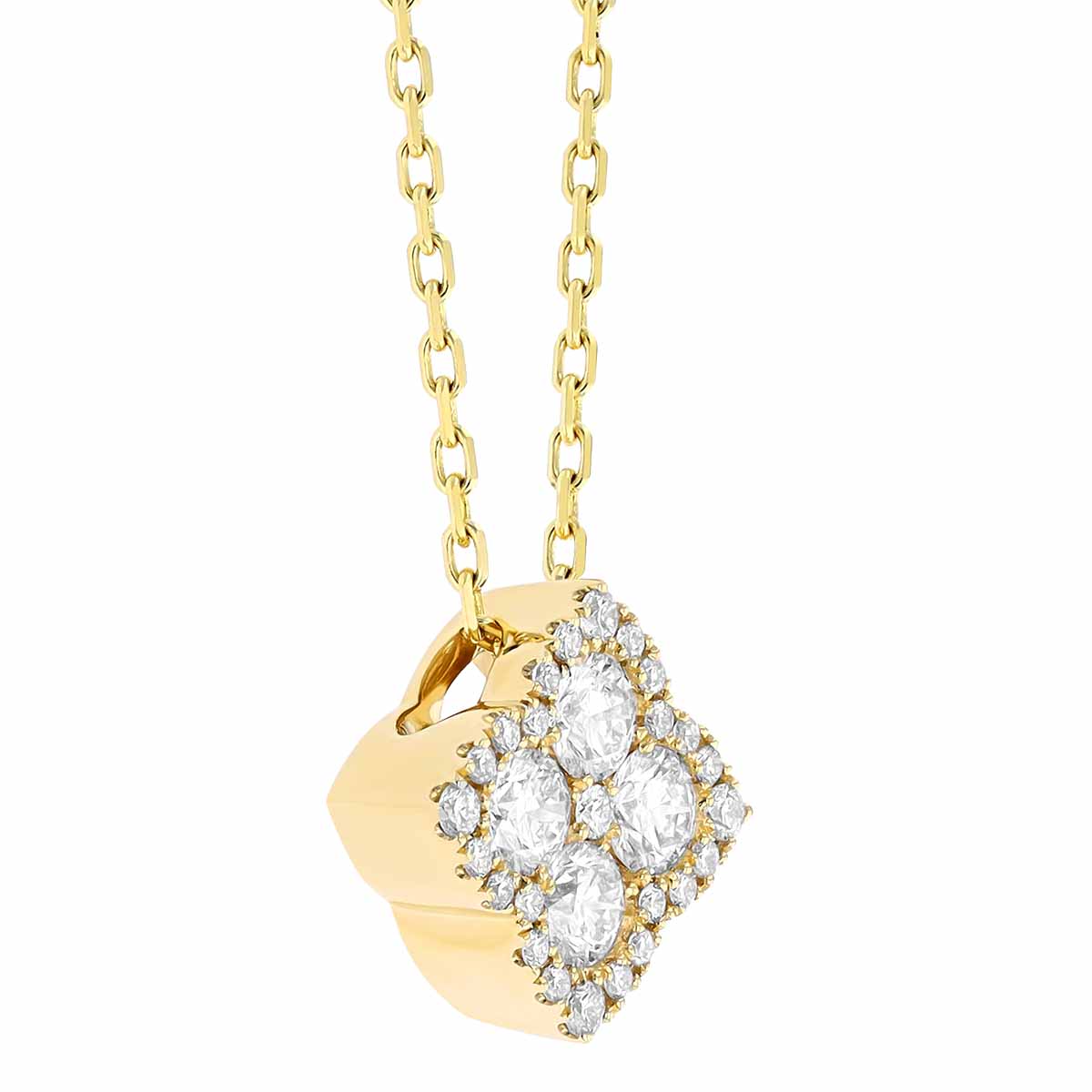Frederic Sage Diamond Quatrefoil Necklace in Yellow Gold, 18