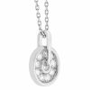 Frederic Sage Mini Diamond Open Circle Pendant in White Gold, 18"