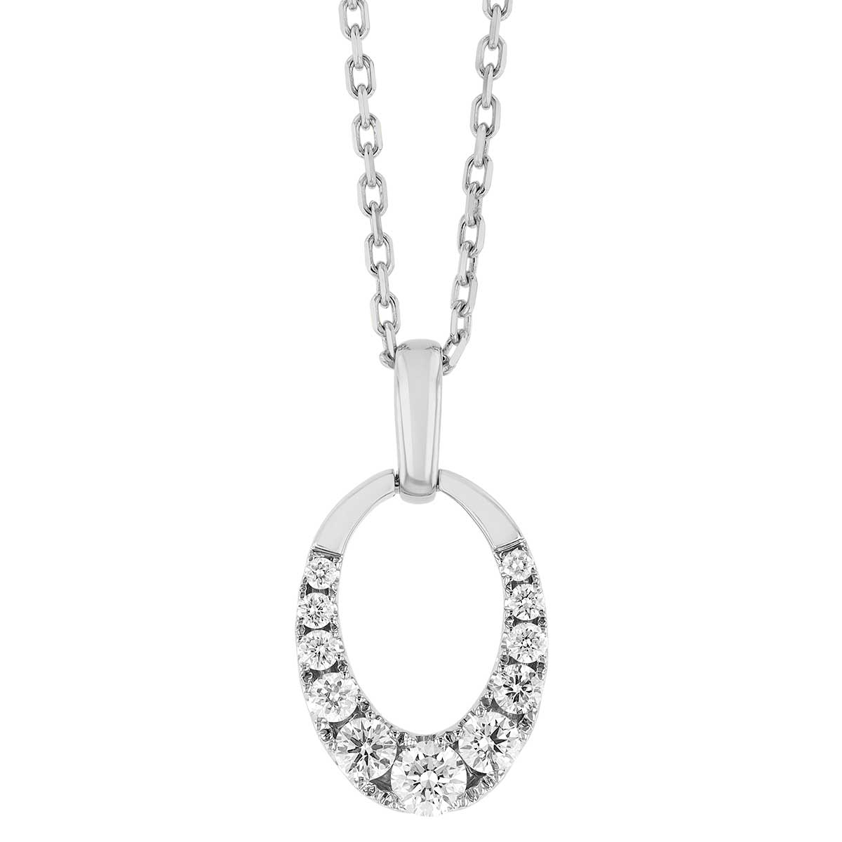 Frederic Sage Open Oval Diamond Pendant in White Gold, 18