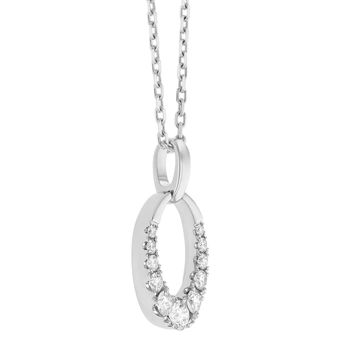 Frederic Sage Open Oval Diamond Pendant in White Gold, 18