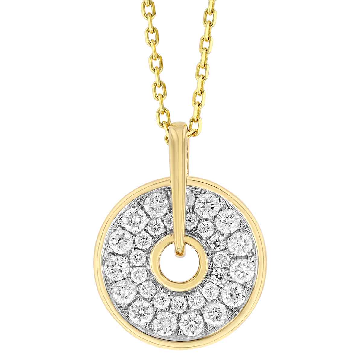 Frederic Sage Small Diamond Open Circle Pendant in Yellow & White Gold, 18