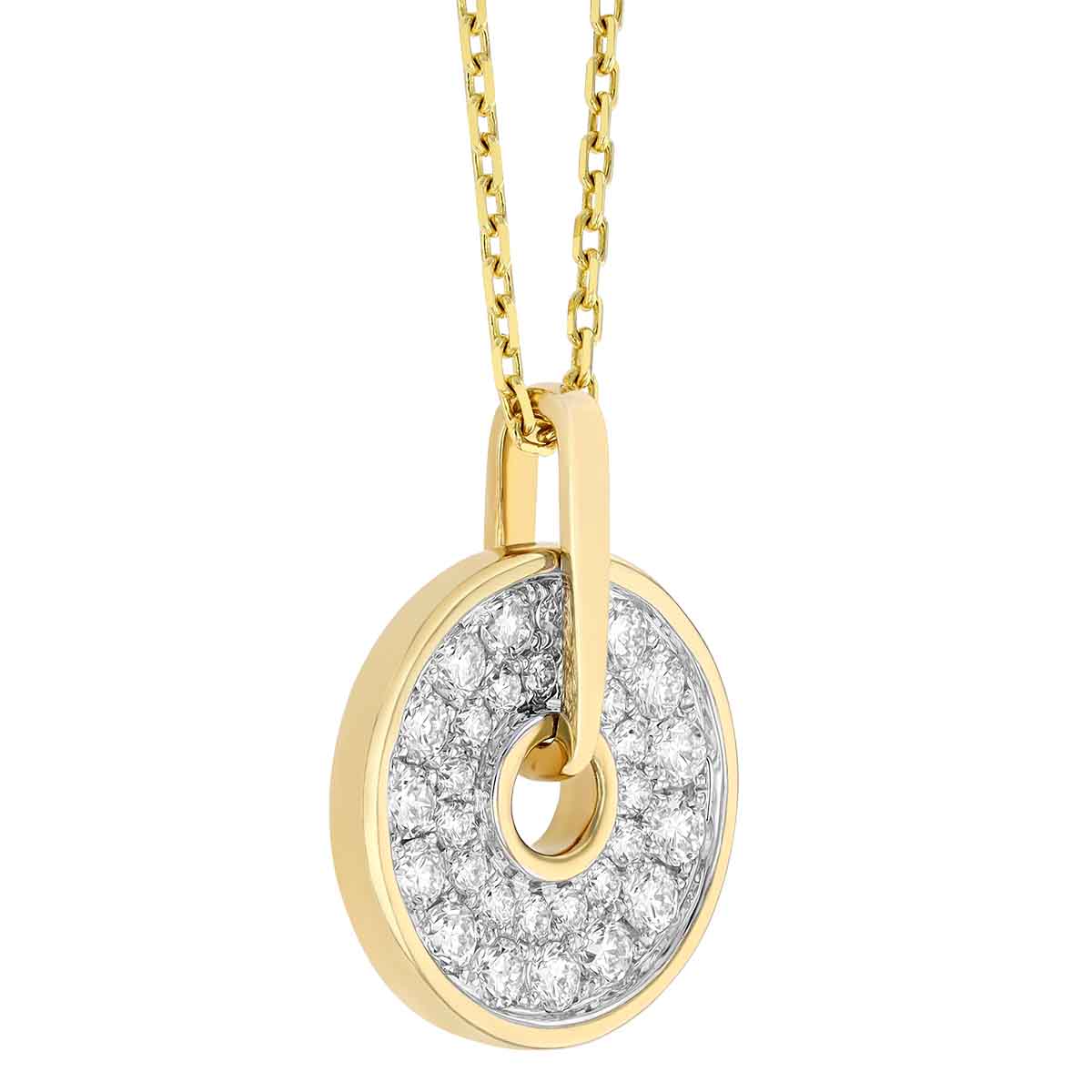 Frederic Sage Small Diamond Open Circle Pendant in Yellow & White Gold, 18