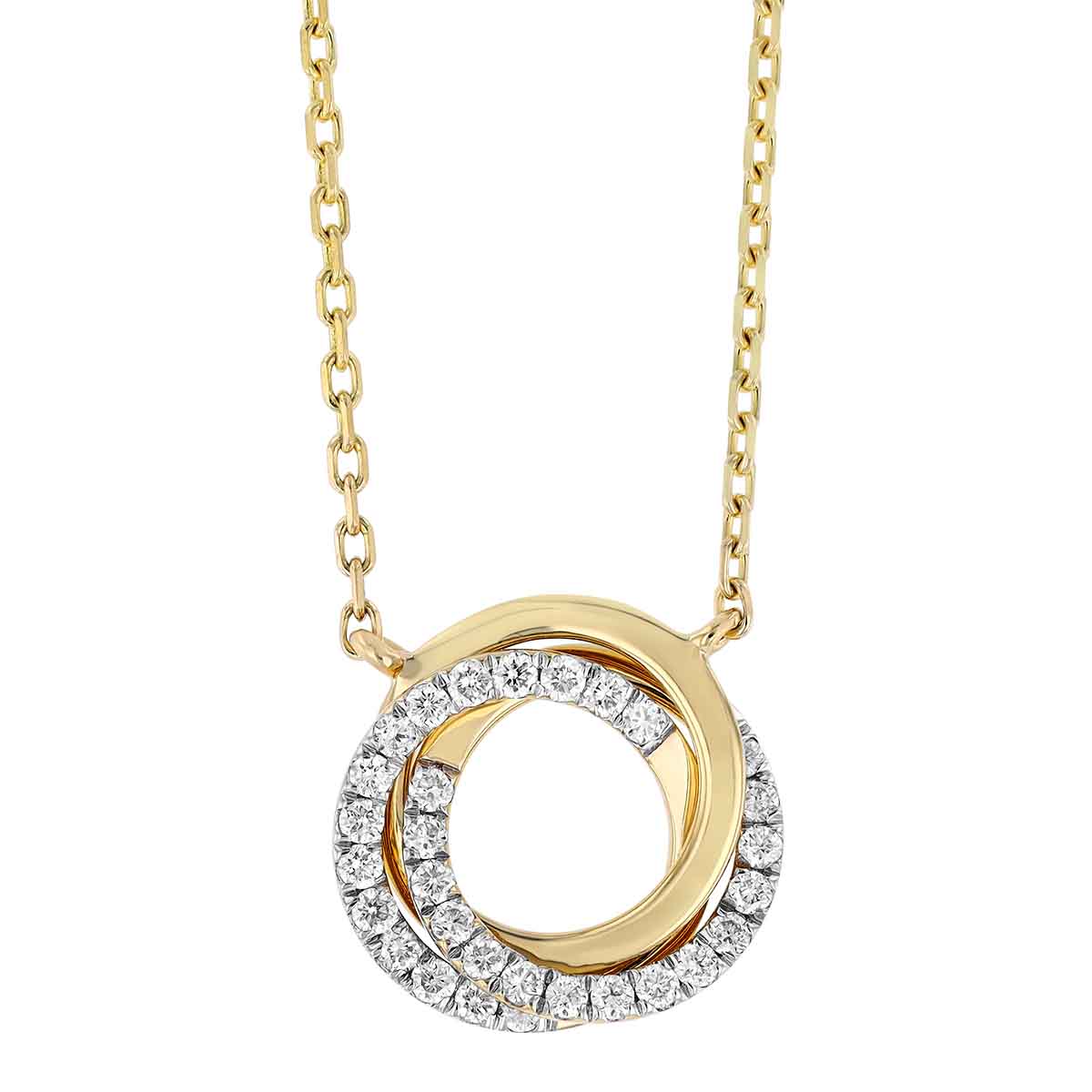 Frederic Sage Diamond Rosette Swirl Necklace in Yellow Gold, 18