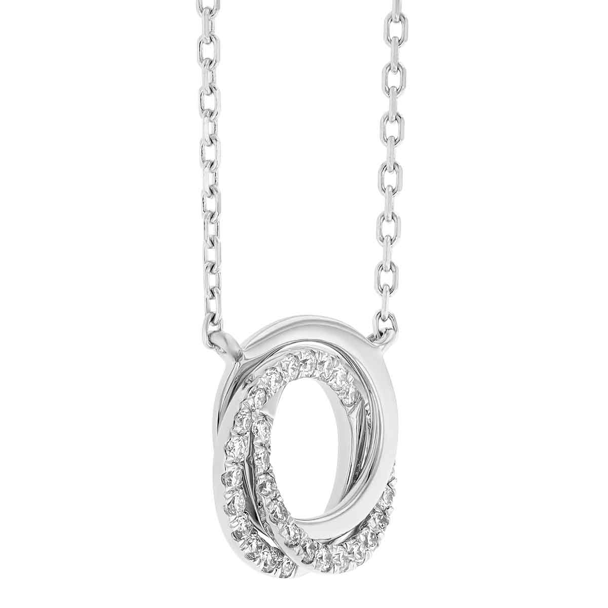 Frederic Sage Diamond Rosette Swirl Necklace in White Gold, 18