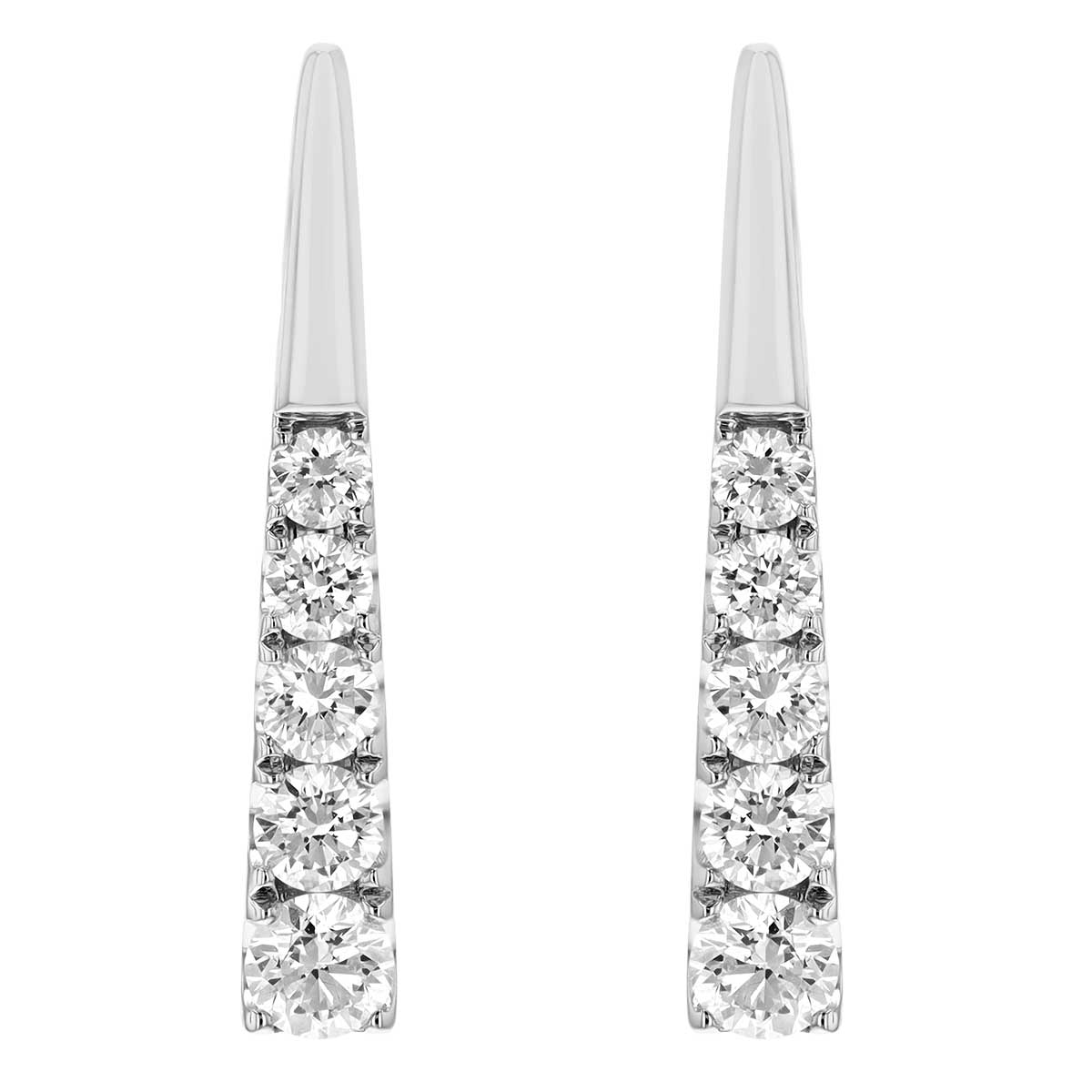 Frederic Sage Tapered Bar Post Earrings in White Gold