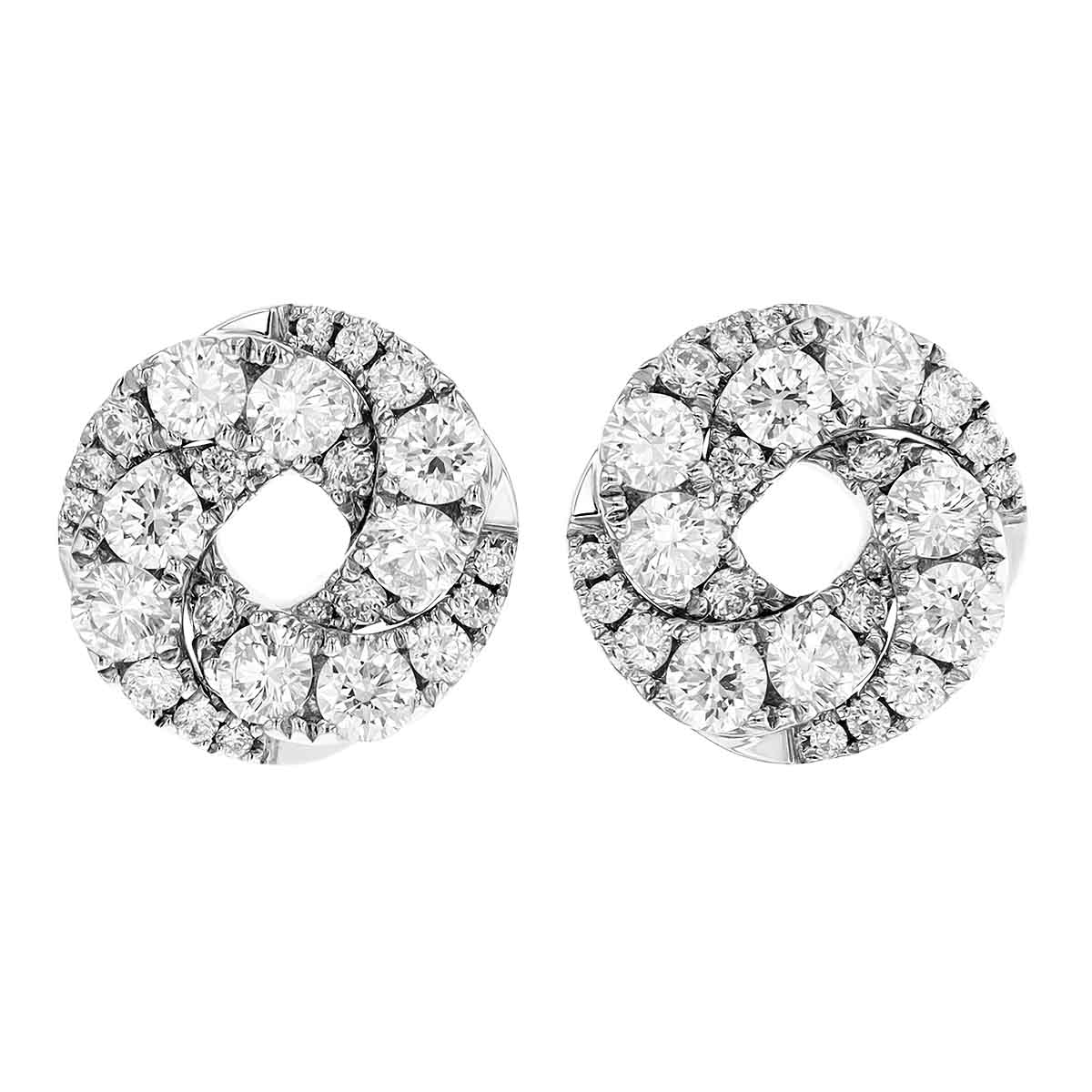 Frederic Sage Twist Black & White Diamond Stud Earrings in White Gold