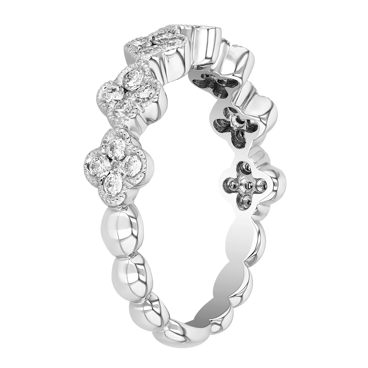 Diamond Floral Cluster Ring in White Gold