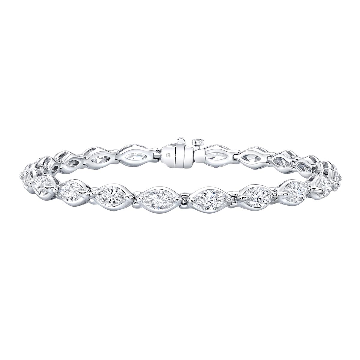Rahaminov Marquise Diamond Tennis Bracelet in White Gold, 6.5