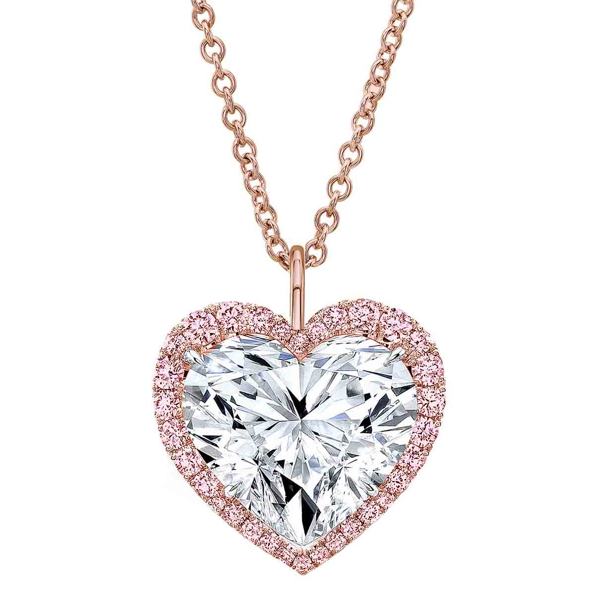 Emilio Jewelry Pink Diamond Heart Necklace