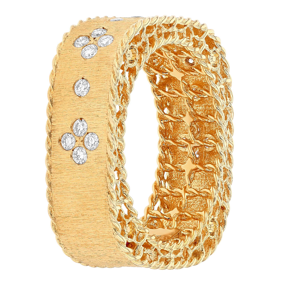 Roberto Coin Princess Diamond Square Ring in Yellow Gold