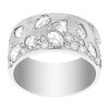 Flush Set Mixed Shape Diamond Scatter Wide Band Ring in White Gold