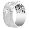 Flush Set Mixed Shape Diamond Scatter Wide Band Ring in White Gold