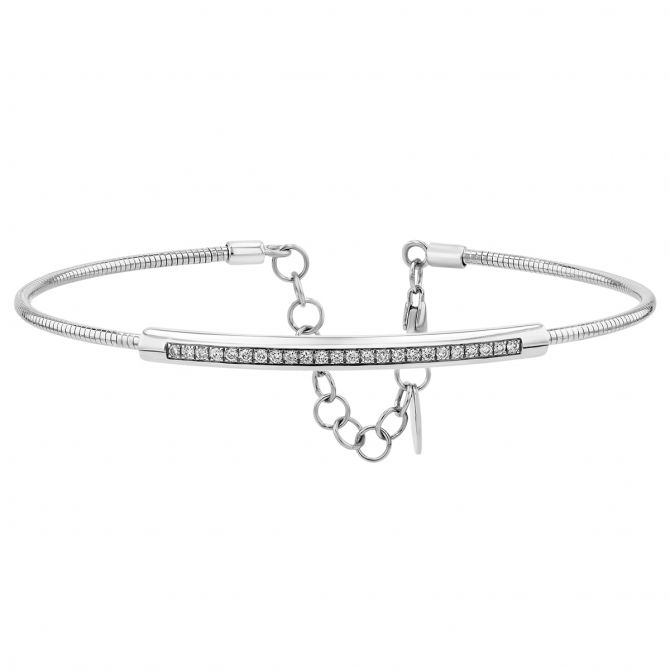 Pesavento DNA Spring Diamond Bar Bracelet in Sterling Silver