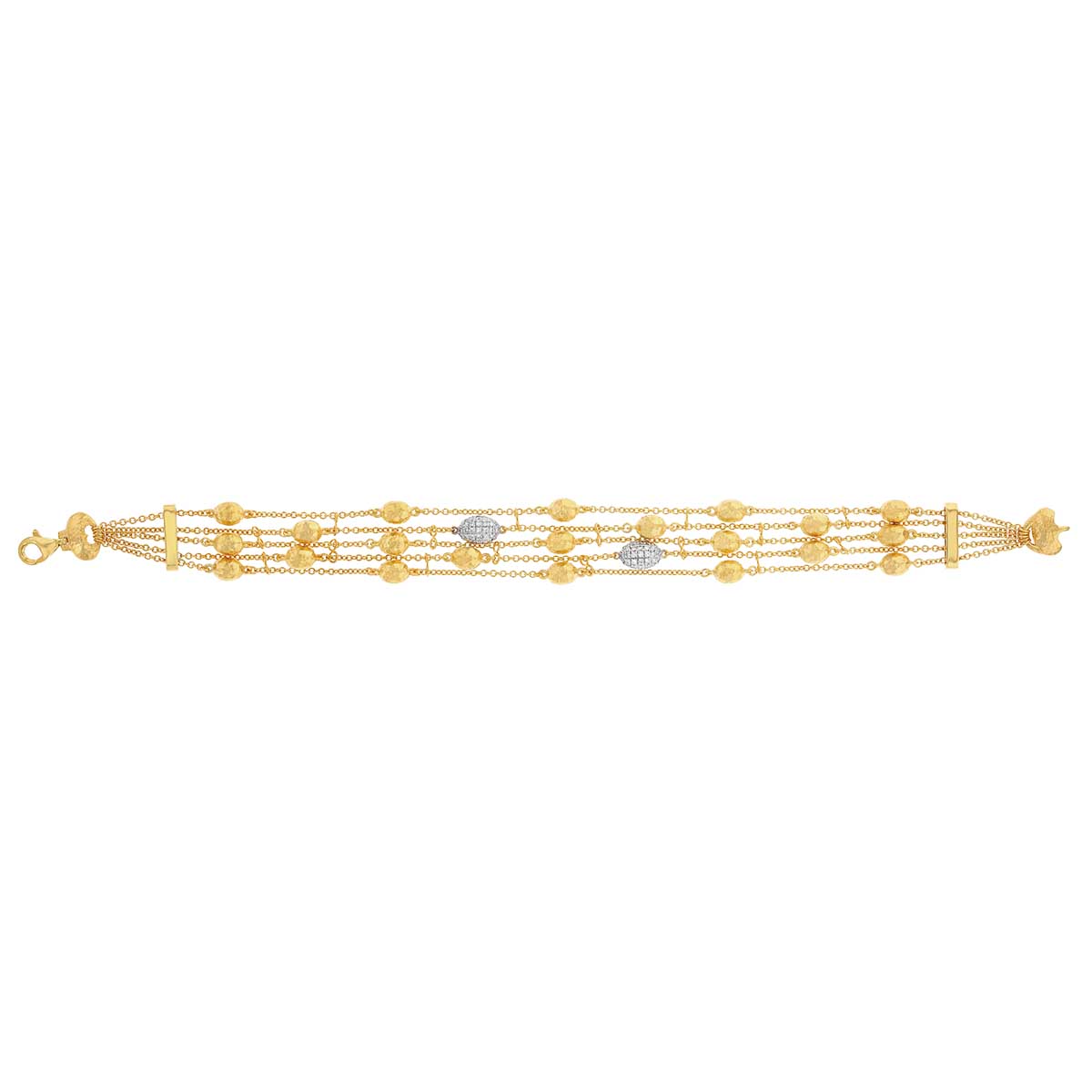 Marika Diamond Pavé & Round Yellow Gold Station Bracelet