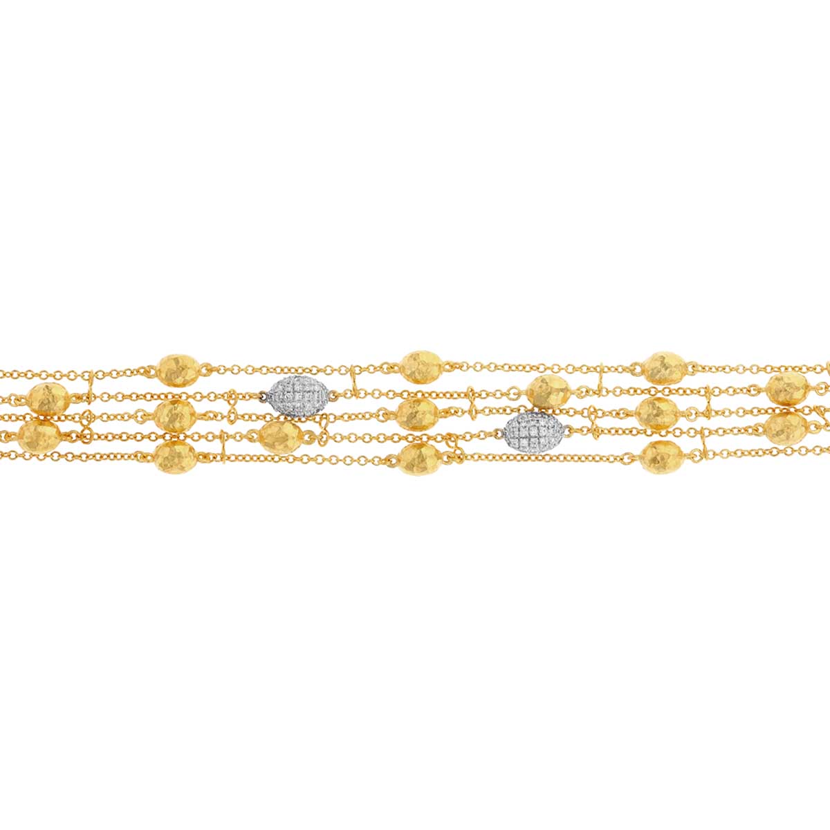 Marika Diamond Pavé & Round Yellow Gold Station Bracelet