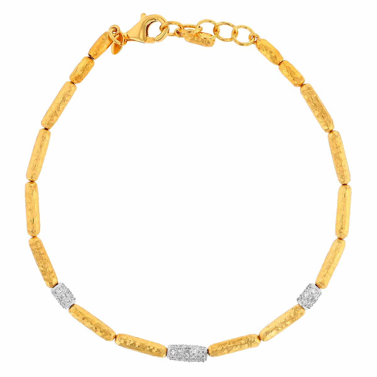 Marika Diamond Pavé Rounded Link Chain Bracelet in Two Tone, 7