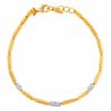 Marika Diamond Pavé Rounded Link Chain Bracelet in Two Tone, 7"