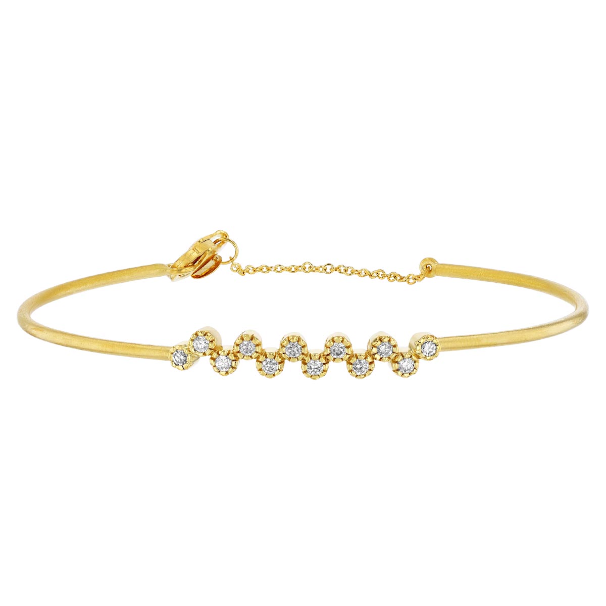 Marika Bezel Set Diamond Zig-Zag Cuff Bracelet in Yellow Gold | 8273-Y ...