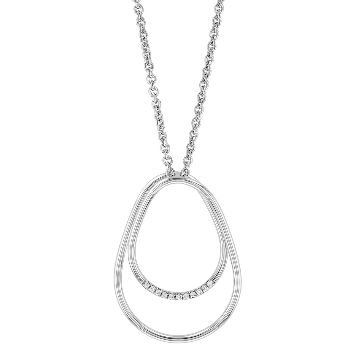 Pesavento Elegance Diamond Double Pear Shape Pendant in Sterling Silver, 17