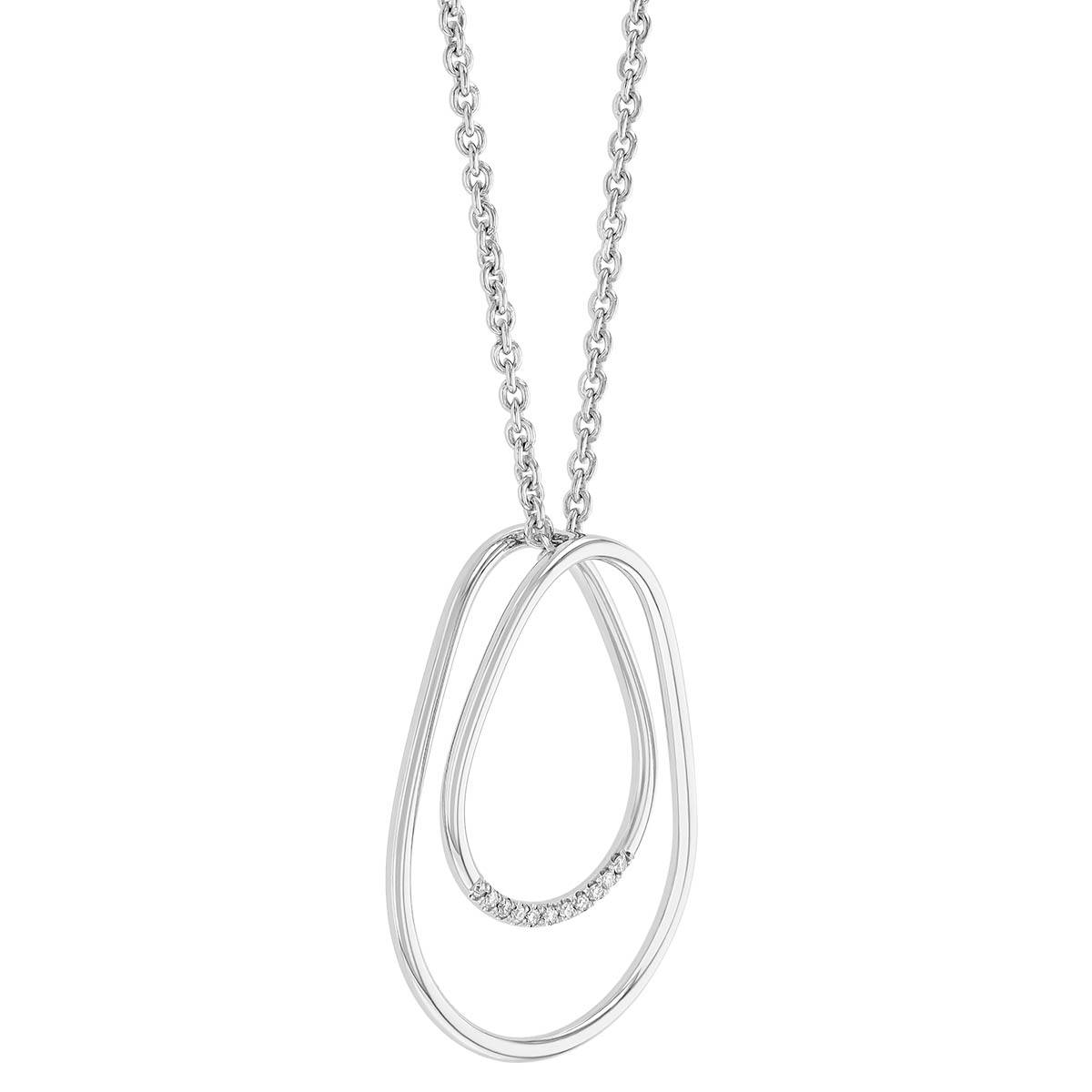 Pesavento Elegance Diamond Double Pear Shape Pendant in Sterling Silver, 17