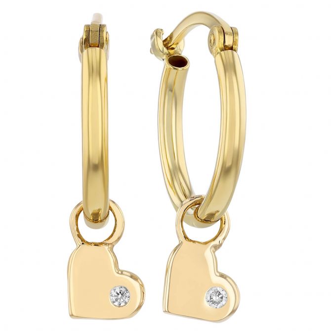 Heart drop hoop earrings discount