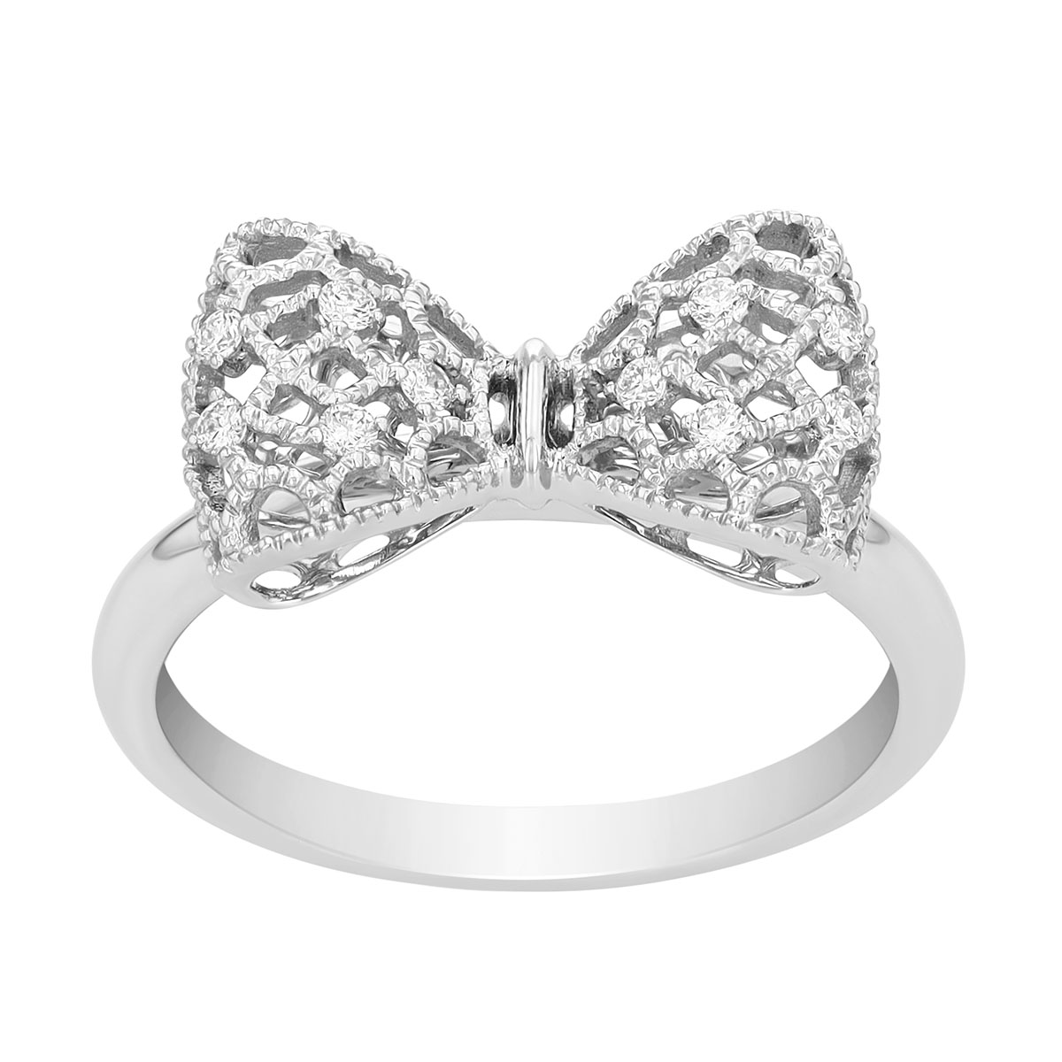 Truly Yours Diamond Bow Ring in White Gold