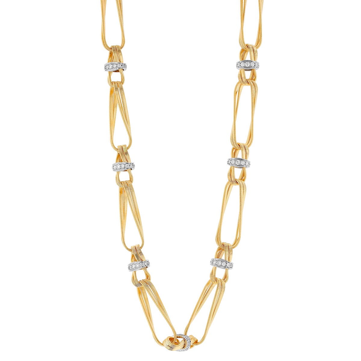 Marika Marrakech Onde Diamond & Yellow Gold Twisted Link Necklace, 17.75