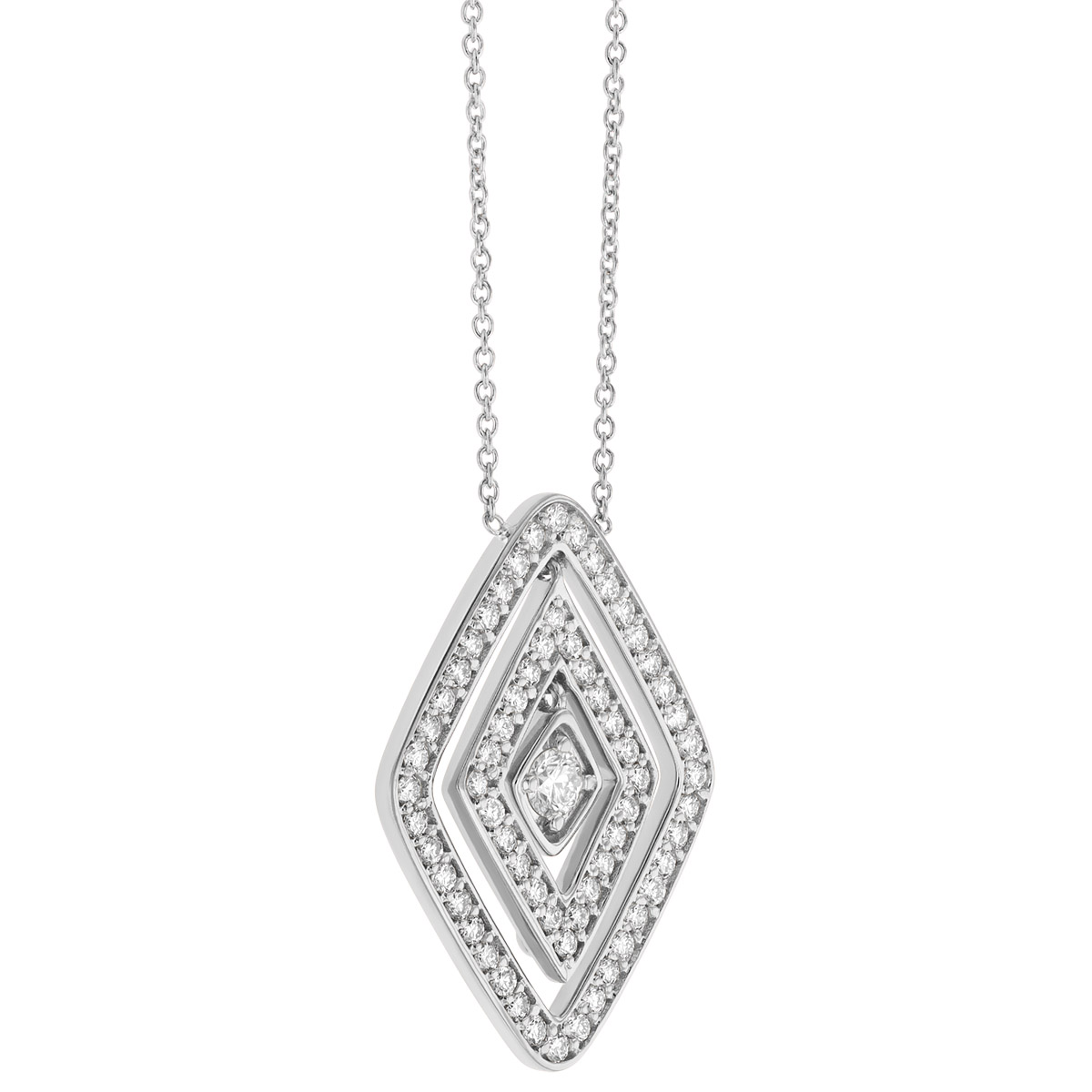 Roberto Coin Diamante Diamond Double Geometric Pendant in 18K Gold