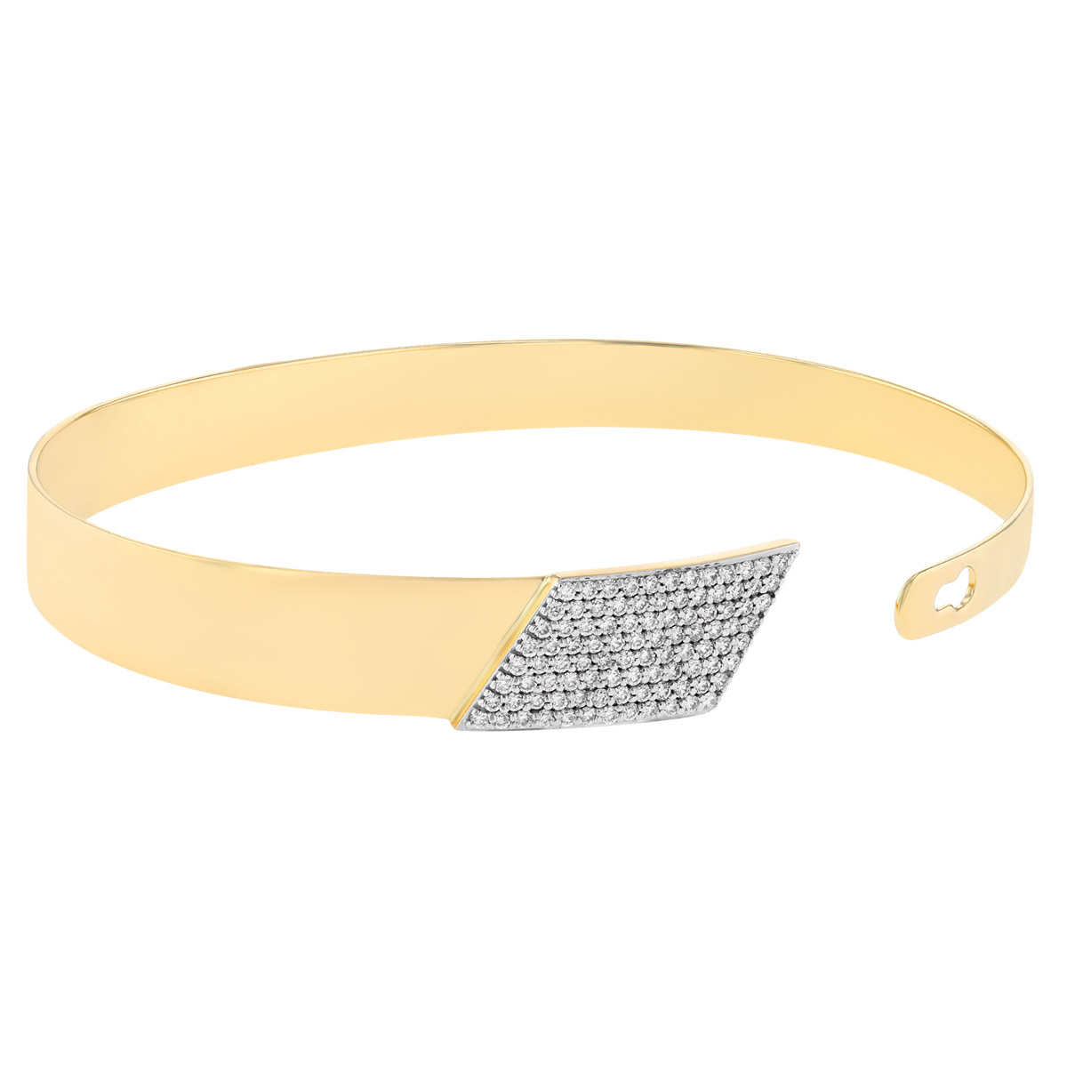 Phillips House Affair Diamond Pavé Geometric Tapered Bangle Bracelet in Yellow Gold