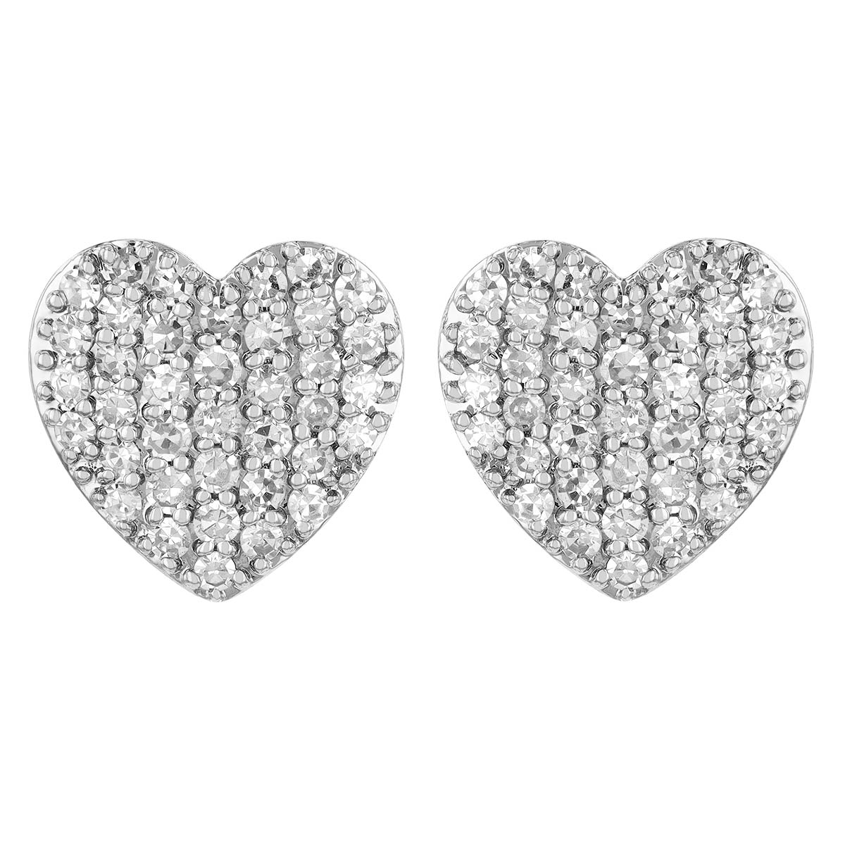 Phillips House Diamond Pavé Heart Stud Earrings in Two Tone