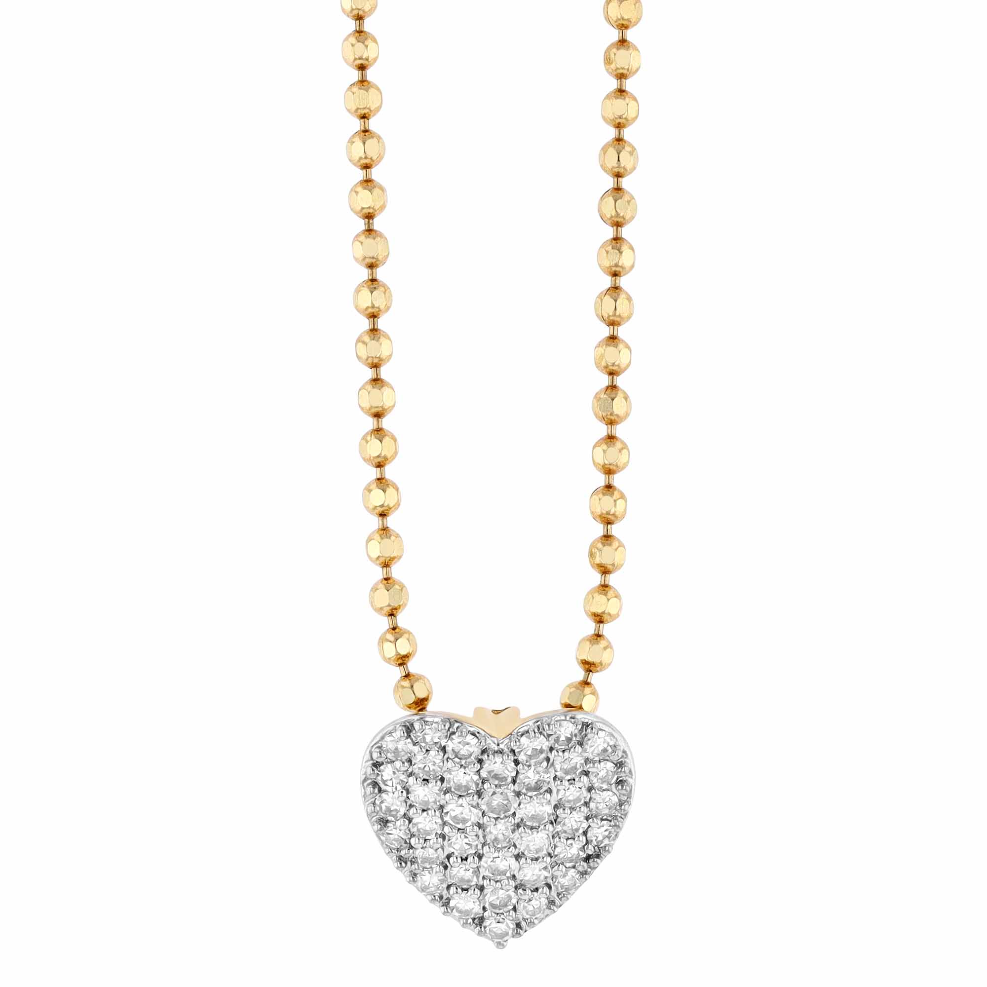 Phillips House Affair Micro Infinity Diamond Pave Heart Pendant in Yellow Gold, 18