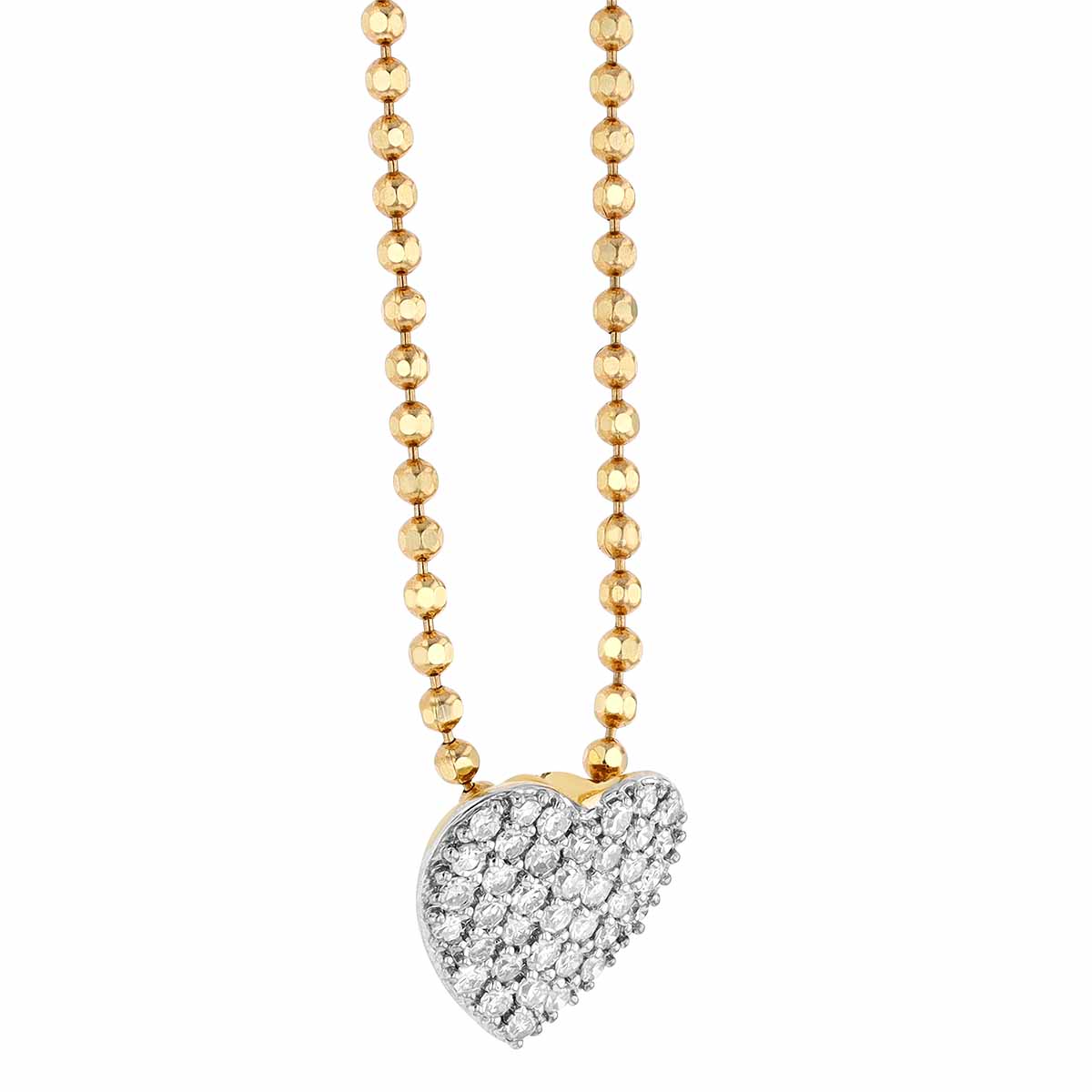 Phillips House Affair Micro Infinity Diamond Pave Heart Pendant in Yellow Gold, 18