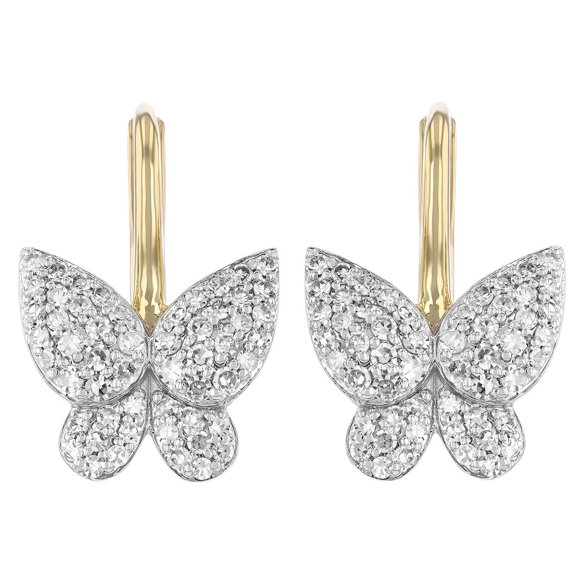 Phillips House Diamond Pavé Butterfly Drop Earrings in Two Tone
