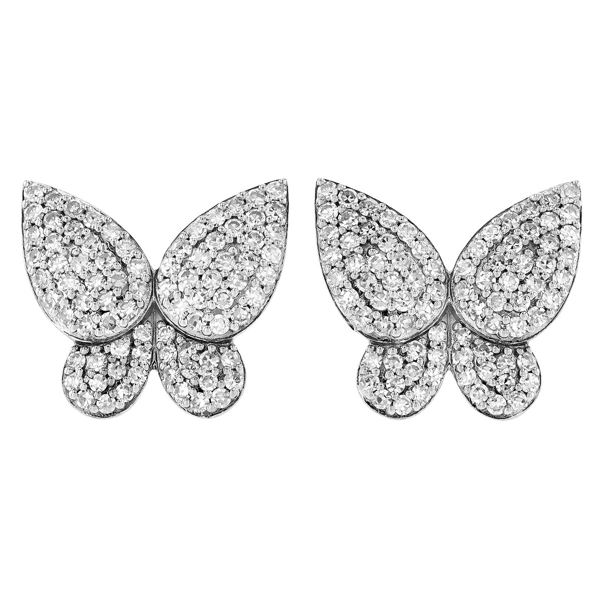 Phillips House Diamond Pavé Butterfly Stud Earrings in Two Tone