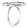 Diamond Open Flower Swirl Ring in White Gold