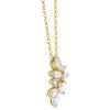 Marquise & Round Diamond Cascading Cluster Pendant in Yellow Gold, 18"