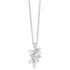 Marquise & Round Diamond Cascading Cluster Pendant in White Gold, 18"