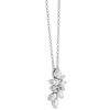 Marquise & Round Diamond Cascading Cluster Pendant in White Gold, 18"