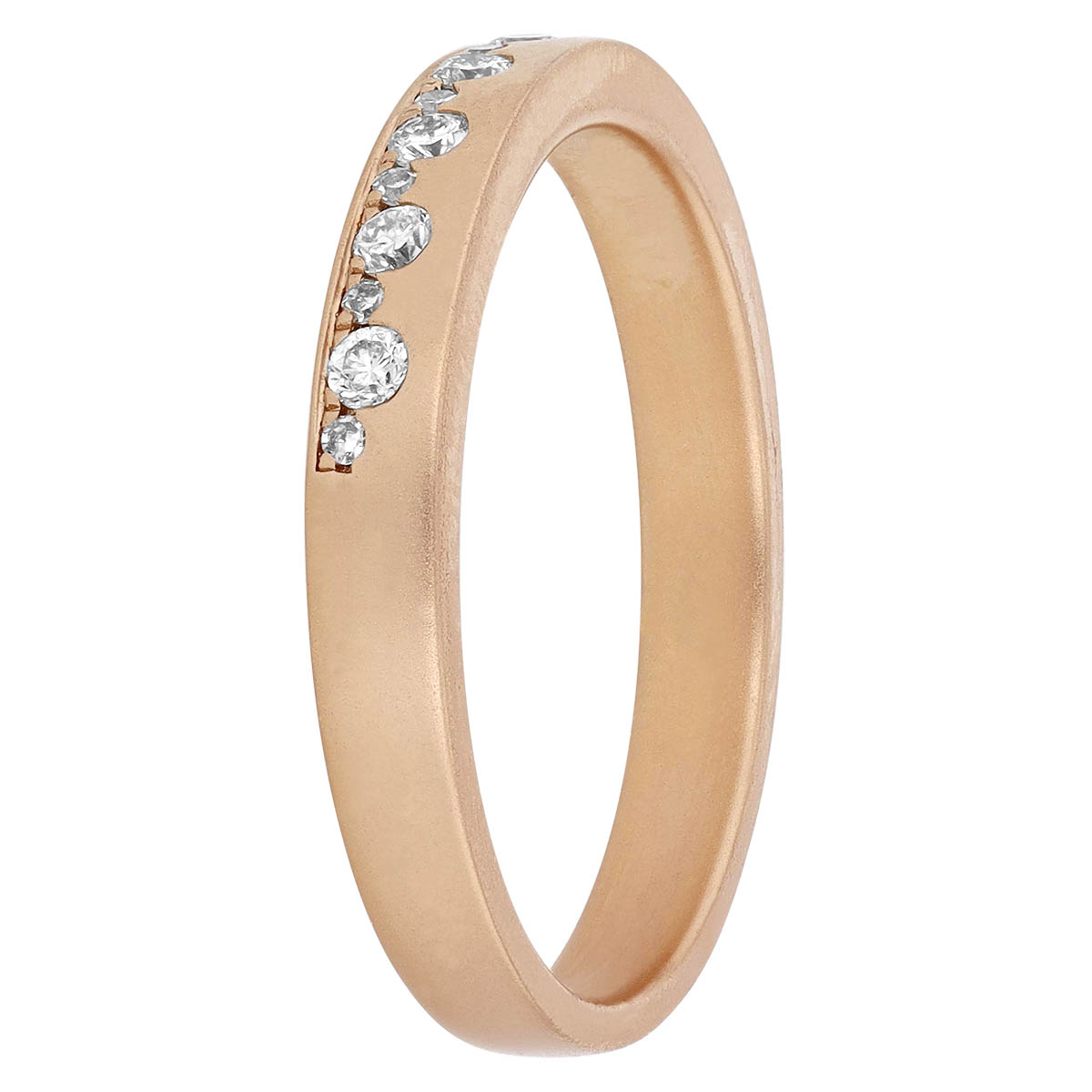 Alternating Size Diamond Square Edge Ring in Rose Gold