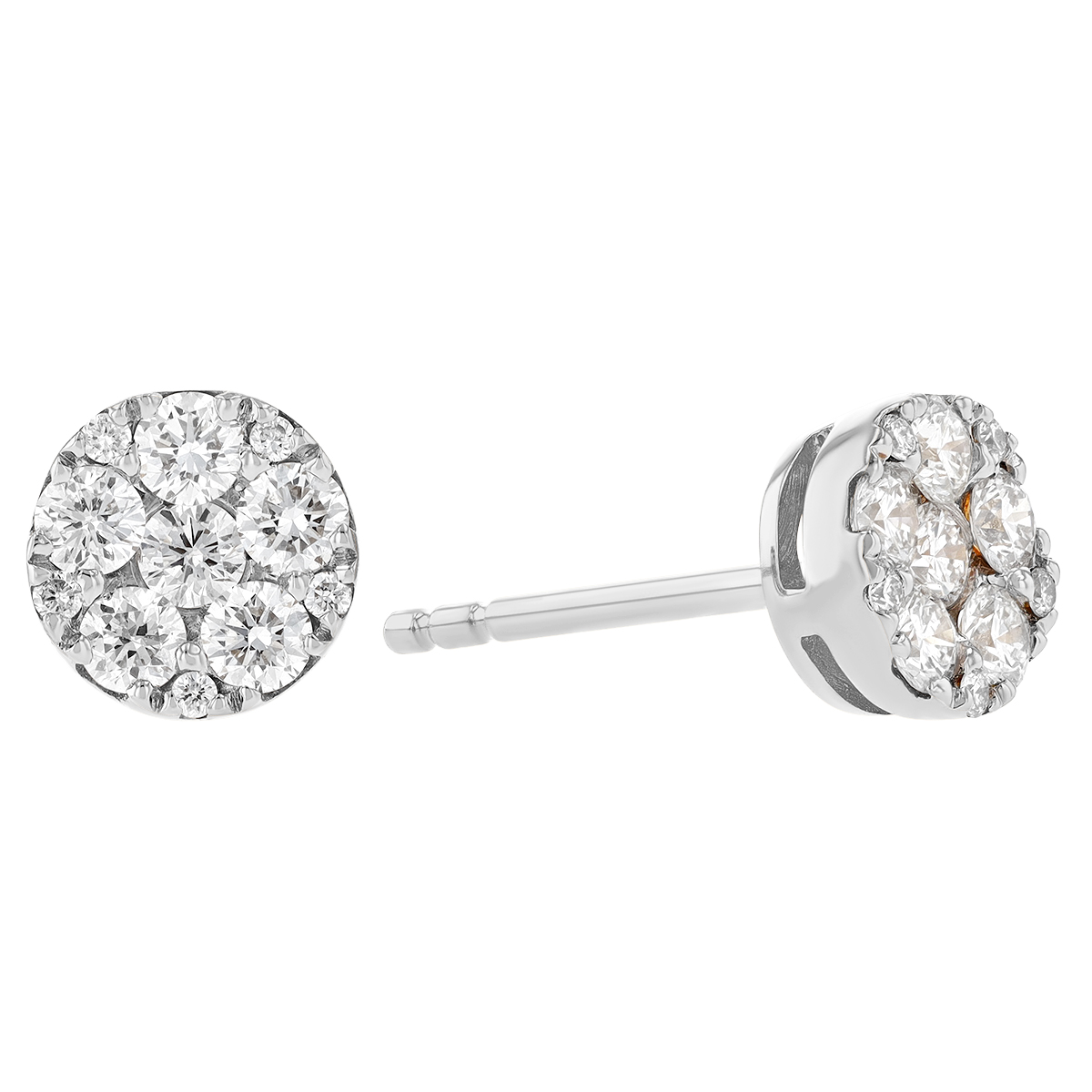 Diamond Pavé Circle Stud Earrings in White Gold | Borsheims