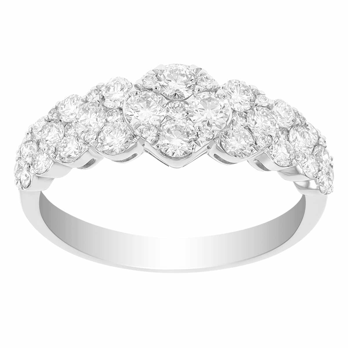 Graduated Diamond Pave Band in White Gold
