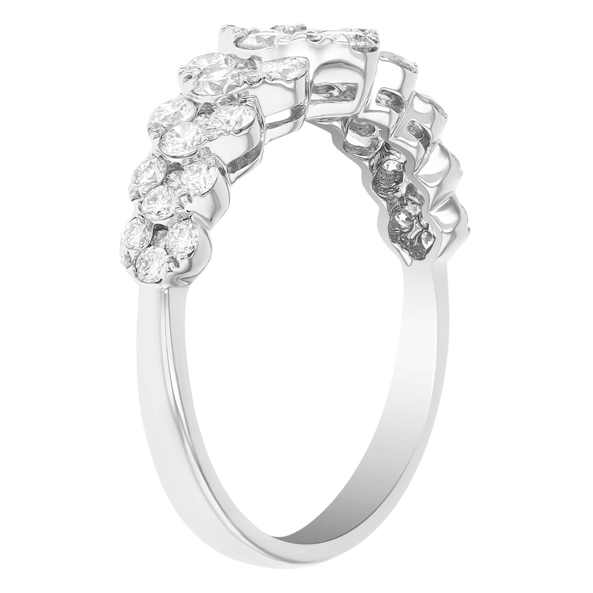 Graduated Diamond Pave Band in White Gold