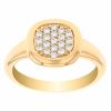 Diamond Pavé Cushion Shape Ring in Yellow Gold