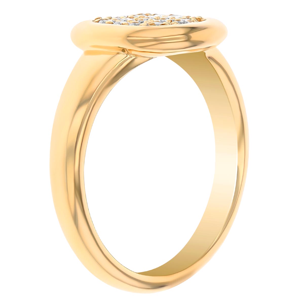 Diamond Pavé Cushion Shape Ring in Yellow Gold