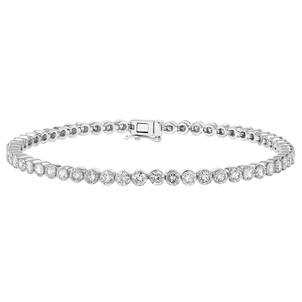 Round Diamond Tennis Bracelet in White Gold, 7