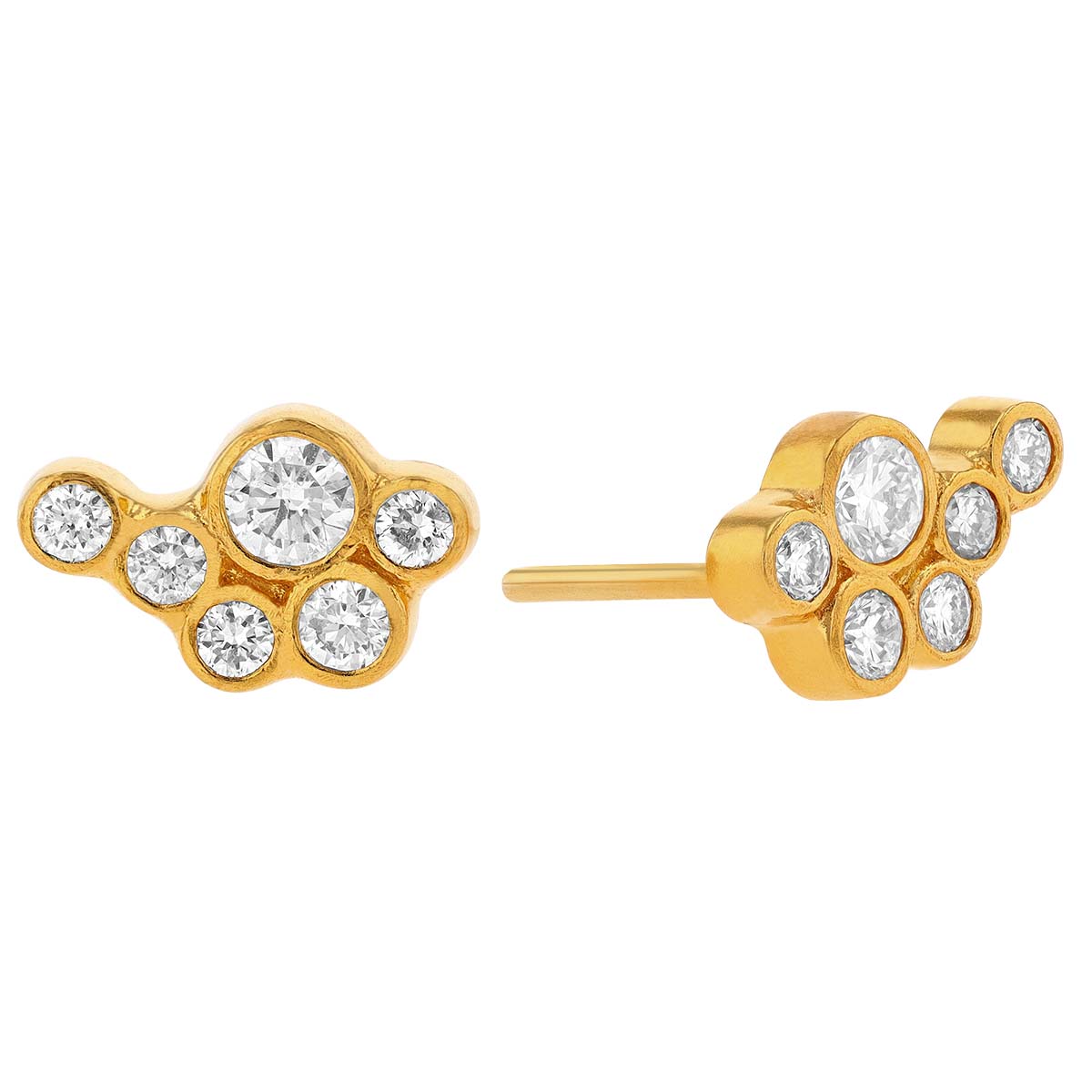 Gurhan Diamond Scatter Cluster Stud Earrings in Yellow Gold